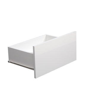 English Elm High Gloss White Tv Console with Led Ambiance Lighting and Concealed Media Storage W1321126651