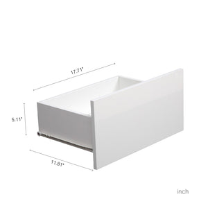 English Elm High Gloss White Tv Console with Led Ambiance Lighting and Concealed Media Storage W1321126651