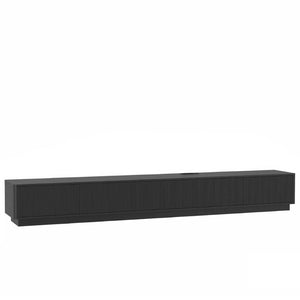 English Elm Modern Led Media Console Low Profile Wood Tv Stand with Ambient Lighting for Living Room Black W1321P474621