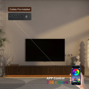 English Elm Modern Led Media Console Low Profile Wood Tv Stand with Ambient Lighting for Living Room Brown W1321P474622