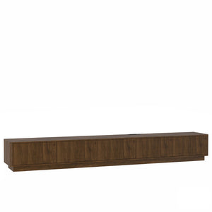English Elm Modern Led Media Console Low Profile Wood Tv Stand with Ambient Lighting for Living Room Brown W1321P474622