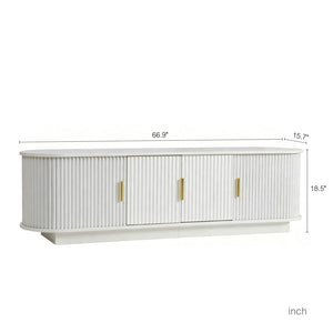 English Elm Floating Wall Mounted Tv Stand with 16 Color Led Lights for Living Room up to 65 Inch White W1321P484793