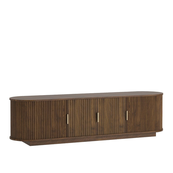 English Elm Floating Wall Mounted Tv Stand with 16 Color Led Lights for Living Room up to 65 Inch Brown W1321P484798