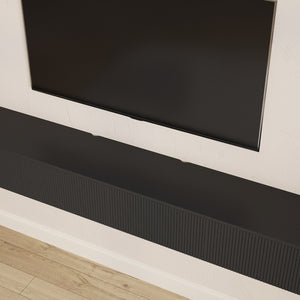 English Elm Floating Wall Mounted Tv Stand with Rgb Led Backlighting for Large Screen Living Rooms Black W1321P511648