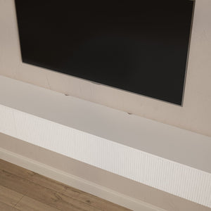 English Elm Floating Wall Mounted Tv Stand with Rgb Led Backlighting for Large Screen Living Rooms White W1321P511654