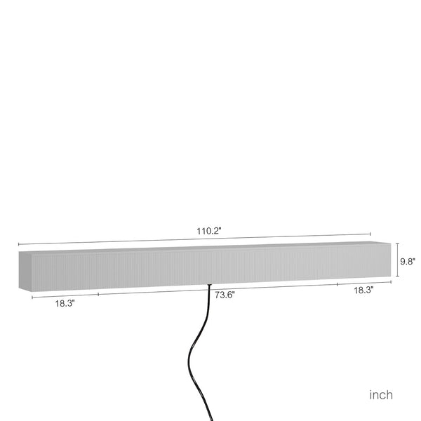English Elm Floating Wall Mounted Tv Stand with Rgb Led Backlighting for Large Screen Living Rooms White W1321P511654