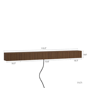 English Elm Floating Wall Mounted Tv Stand with Rgb Led Backlighting for Large Screen Living Rooms W1321P511674