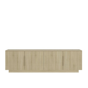 English Elm Tv Stand with LED Lighting 68 Inch Modern Entertainment Center for Living Room W1321P527016