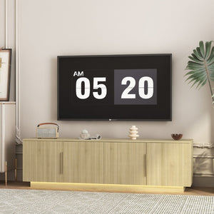 English Elm Tv Stand with LED Lighting 68 Inch Modern Entertainment Center for Living Room W1321P527016
