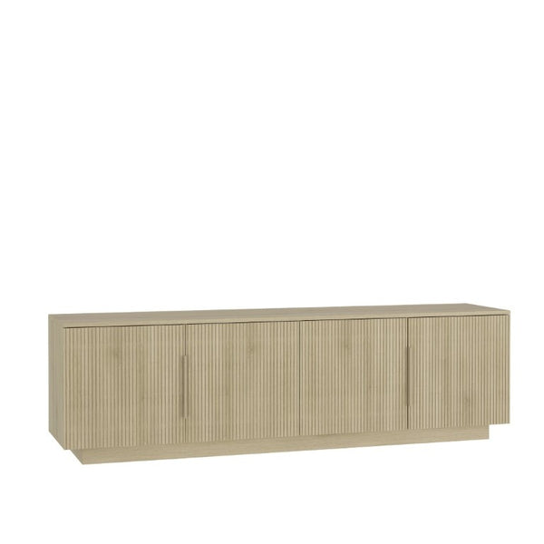 English Elm Tv Stand with LED Lighting 68 Inch Modern Entertainment Center for Living Room W1321P527016