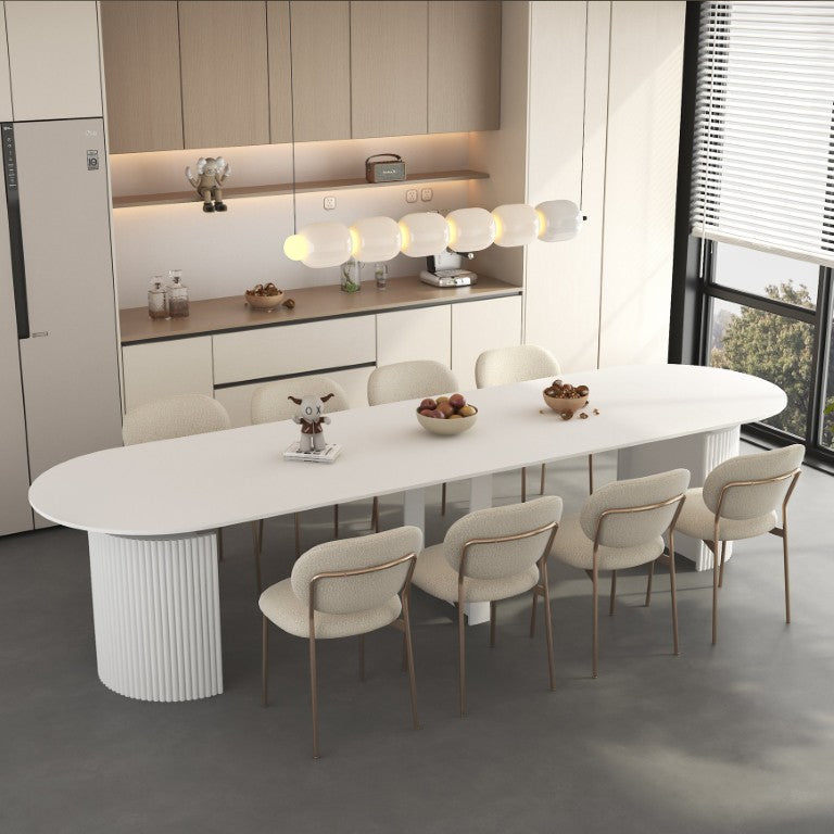 English Elm Extendable Solid Wood Dining Table Seats Ten with Space Saving Console Design W1321S00066