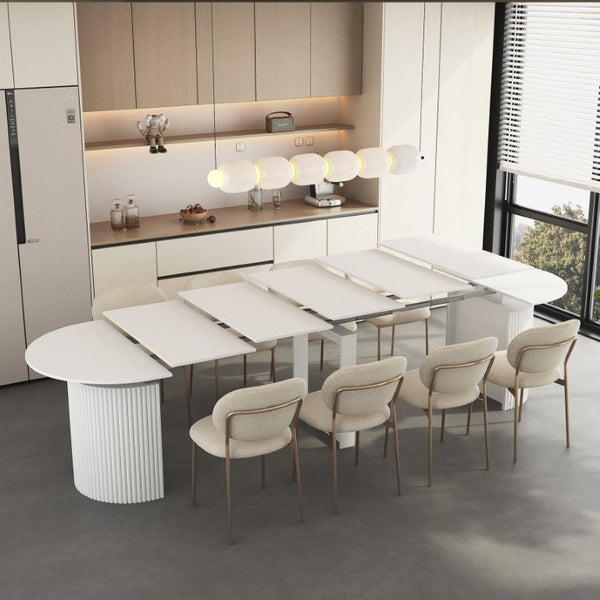 English Elm Extendable Solid Wood Dining Table Seats Ten with Space Saving Console Design W1321S00066