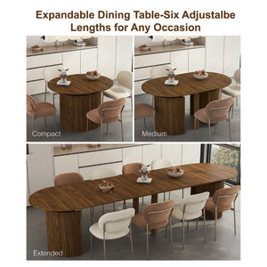 English Elm Extendable Solid Wood Dining Table Seats Ten Foldable Console for Small Spaces W1321S00069