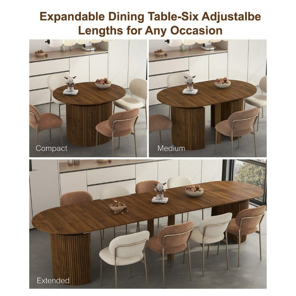 English Elm Extendable Solid Wood Dining Table Seats Ten Foldable Console for Small Spaces W1321S00069