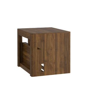 English Elm Extendable Wood Dining Table Foldable Console Desk for Apartments and Open Living Spaces W1321S00070
