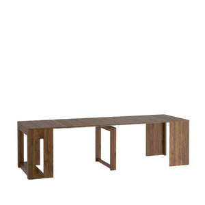 English Elm Extendable Wood Dining Table Foldable Console Desk for Apartments and Open Living Spaces W1321S00070