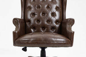 English Elm Executive High Back Pu Leather Office Chair with Foam Padded Seat and Ergonomic Support Brown W1333P488929