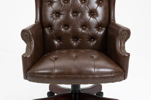 English Elm Executive High Back Pu Leather Office Chair with Foam Padded Seat and Ergonomic Support Brown W1333P488929