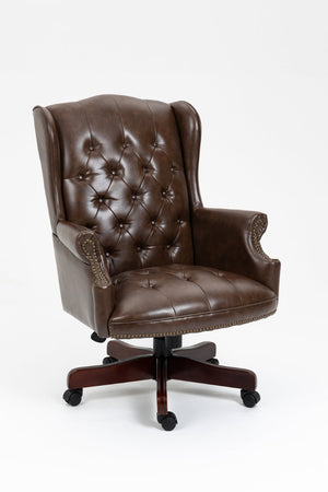 English Elm Executive High Back Pu Leather Office Chair with Foam Padded Seat and Ergonomic Support Brown W1333P488929