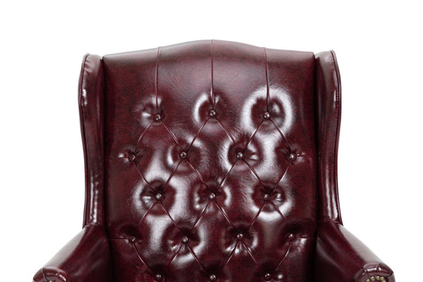 English Elm Executive High Back Pu Leather Office Chair with Foam Padded Seat and Ergonomic Support Burgundy W1333P488930