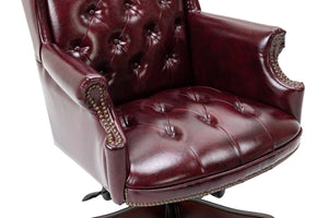 English Elm Executive High Back Pu Leather Office Chair with Foam Padded Seat and Ergonomic Support Burgundy W1333P488930