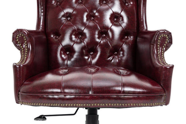 English Elm Executive High Back Pu Leather Office Chair with Foam Padded Seat and Ergonomic Support Burgundy W1333P488930