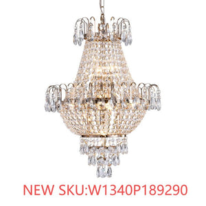 English Elm New K9 Crystal Sphere Tiered Chandelier Gold Frame Foyer Stairwell Statement Light W1340102270