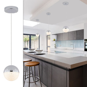 English Elm Pendant Globe Lights Set of Three Matte Metal Mid-Century Dimmable Kitchen Island W1340102276