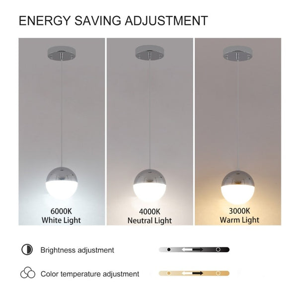 English Elm Pendant Globe Lights Set of Three Matte Metal Mid-Century Dimmable Kitchen Island W1340102276