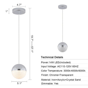 English Elm Pendant Globe Lights Set of Three Matte Metal Mid-Century Dimmable Kitchen Island W1340102276