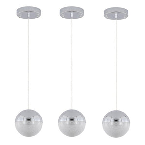 English Elm Pendant Globe Lights Set of Three Matte Metal Mid-Century Dimmable Kitchen Island W1340102276