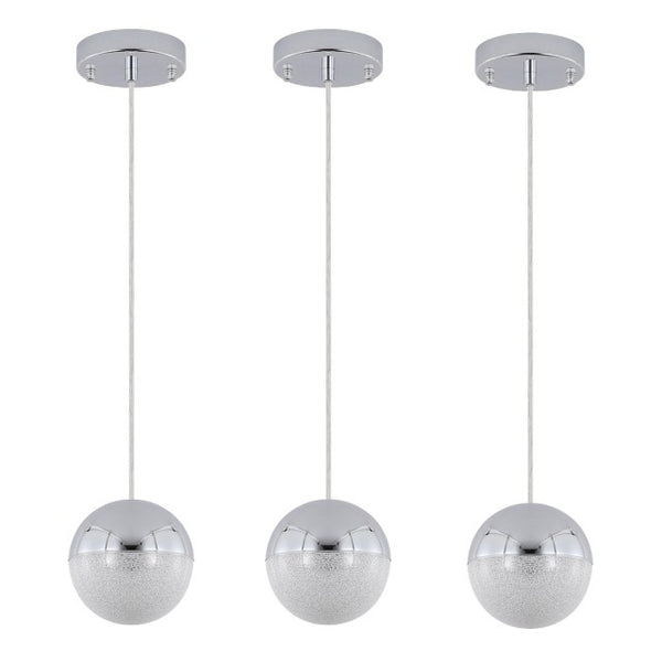 English Elm Pendant Globe Lights Set of Three Matte Metal Mid-Century Dimmable Kitchen Island W1340102276