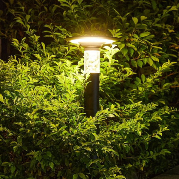 English Elm 22(H 22\(H) Black Solar LED Pathway Stake Light IP65 Waterproof Dusk to Dawn Yard Accent W1340103858
