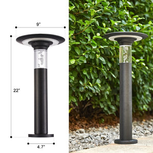 English Elm 22(H 22\(H) Black Solar LED Pathway Stake Light IP65 Waterproof Dusk to Dawn Yard Accent W1340103858