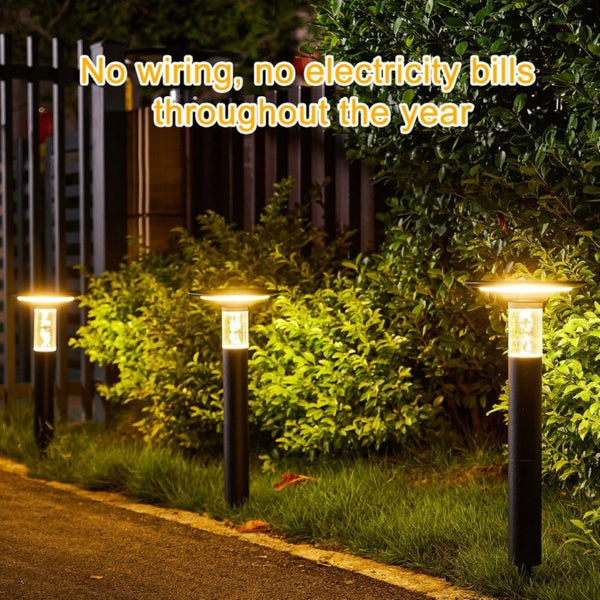 English Elm 22(H 22\(H) Black Solar LED Pathway Stake Light IP65 Waterproof Dusk to Dawn Yard Accent W1340103858