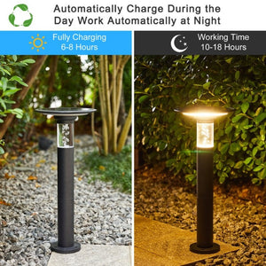 English Elm 22(H 22\(H) Black Solar LED Pathway Stake Light IP65 Waterproof Dusk to Dawn Yard Accent W1340103858