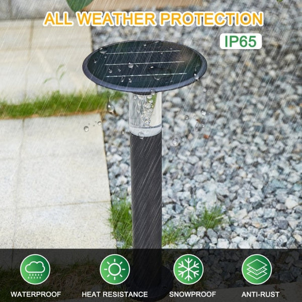 English Elm 22(H 22\(H) Black Solar LED Pathway Stake Light IP65 Waterproof Dusk to Dawn Yard Accent W1340103858