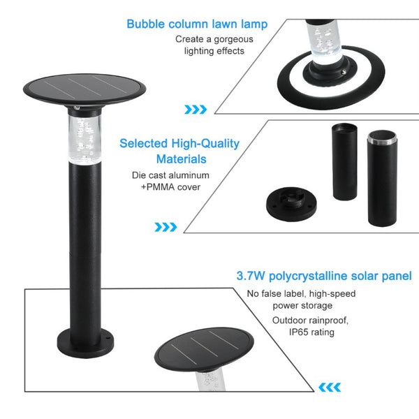 English Elm 22(H 22\(H) Black Solar LED Pathway Stake Light IP65 Waterproof Dusk to Dawn Yard Accent W1340103858