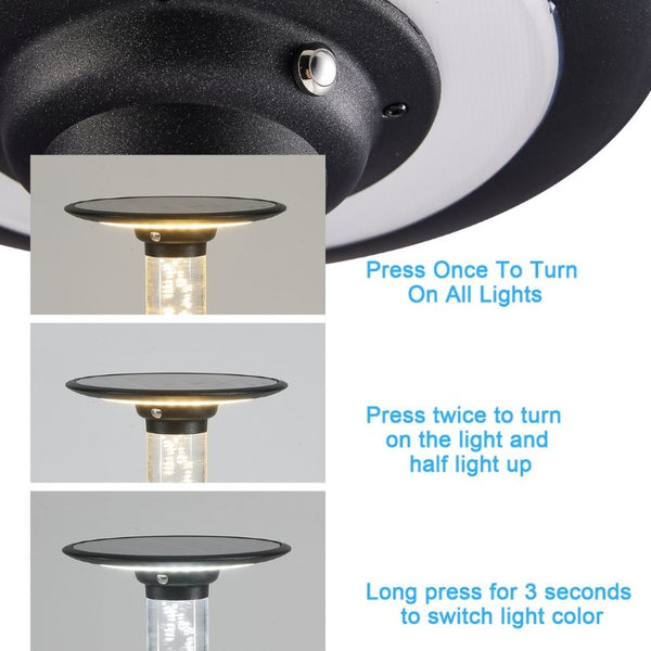 English Elm 22(H 22\(H) Black Solar LED Pathway Stake Light IP65 Waterproof Dusk to Dawn Yard Accent W1340103858