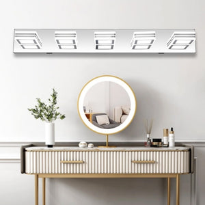 English Elm New 5 Head Chrome Vanity Light Bar 32 Inch LED Bathroom Mirror Fixture Slim W1340103888