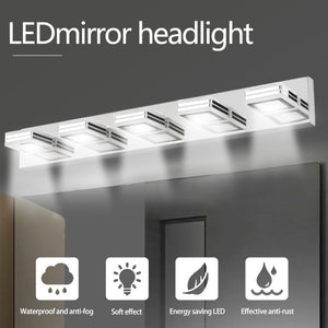 English Elm New 5 Head Chrome Vanity Light Bar 32 Inch LED Bathroom Mirror Fixture Slim W1340103888