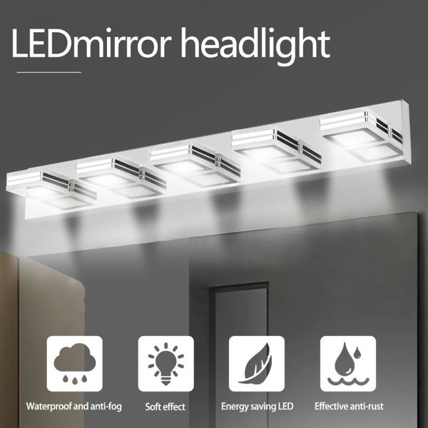 English Elm New 5 Head Chrome Vanity Light Bar 32 Inch LED Bathroom Mirror Fixture Slim W1340103888