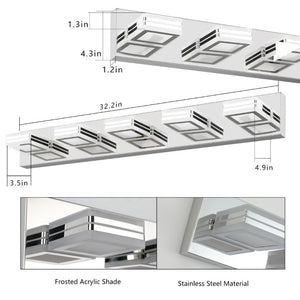 English Elm New 5 Head Chrome Vanity Light Bar 32 Inch LED Bathroom Mirror Fixture Slim W1340103888