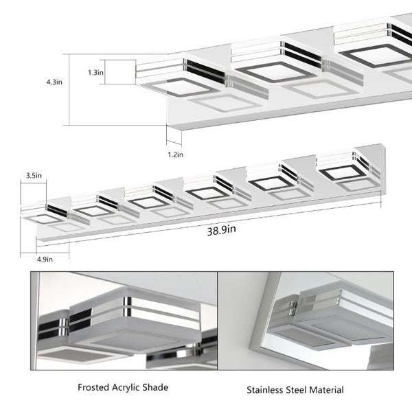 English Elm Led Vanity Light Six Globe Chrome Bar Fixture Bathroom Mirror Bright Modern W1340103890
