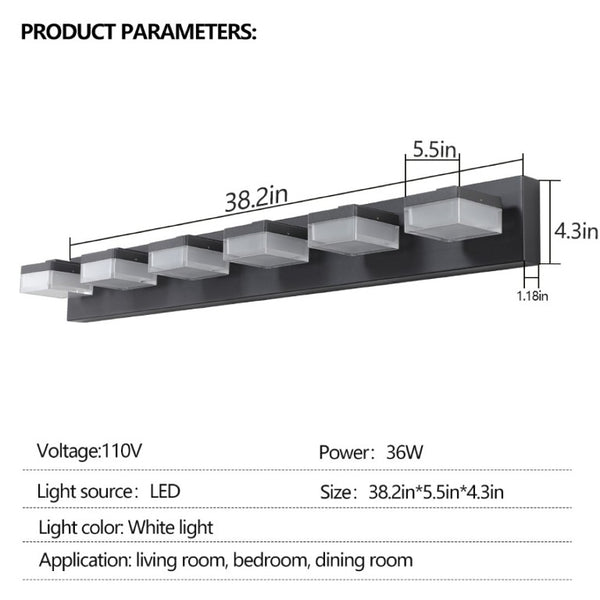 English Elm New Six Globe Frosted LED Vanity Light Matte Black Iron Bath Bar Fixture W1340110609