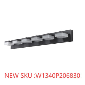 English Elm New Six Globe Frosted LED Vanity Light Matte Black Iron Bath Bar Fixture W1340110609