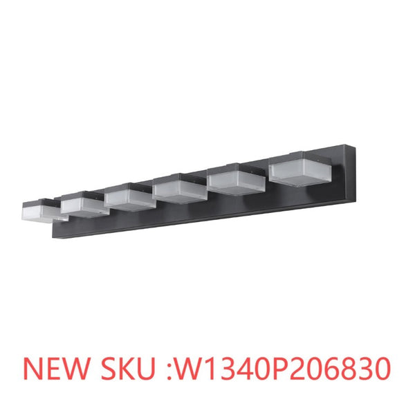 English Elm New Six Globe Frosted LED Vanity Light Matte Black Iron Bath Bar Fixture W1340110609