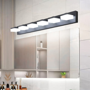 English Elm New Six Globe Frosted LED Vanity Light Matte Black Iron Bath Bar Fixture W1340110609