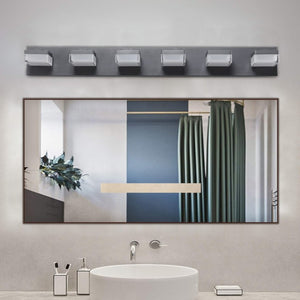 English Elm New Six Globe Frosted LED Vanity Light Matte Black Iron Bath Bar Fixture W1340110609