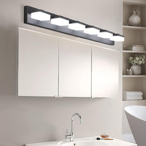 English Elm New Six Globe Frosted LED Vanity Light Matte Black Iron Bath Bar Fixture W1340110609